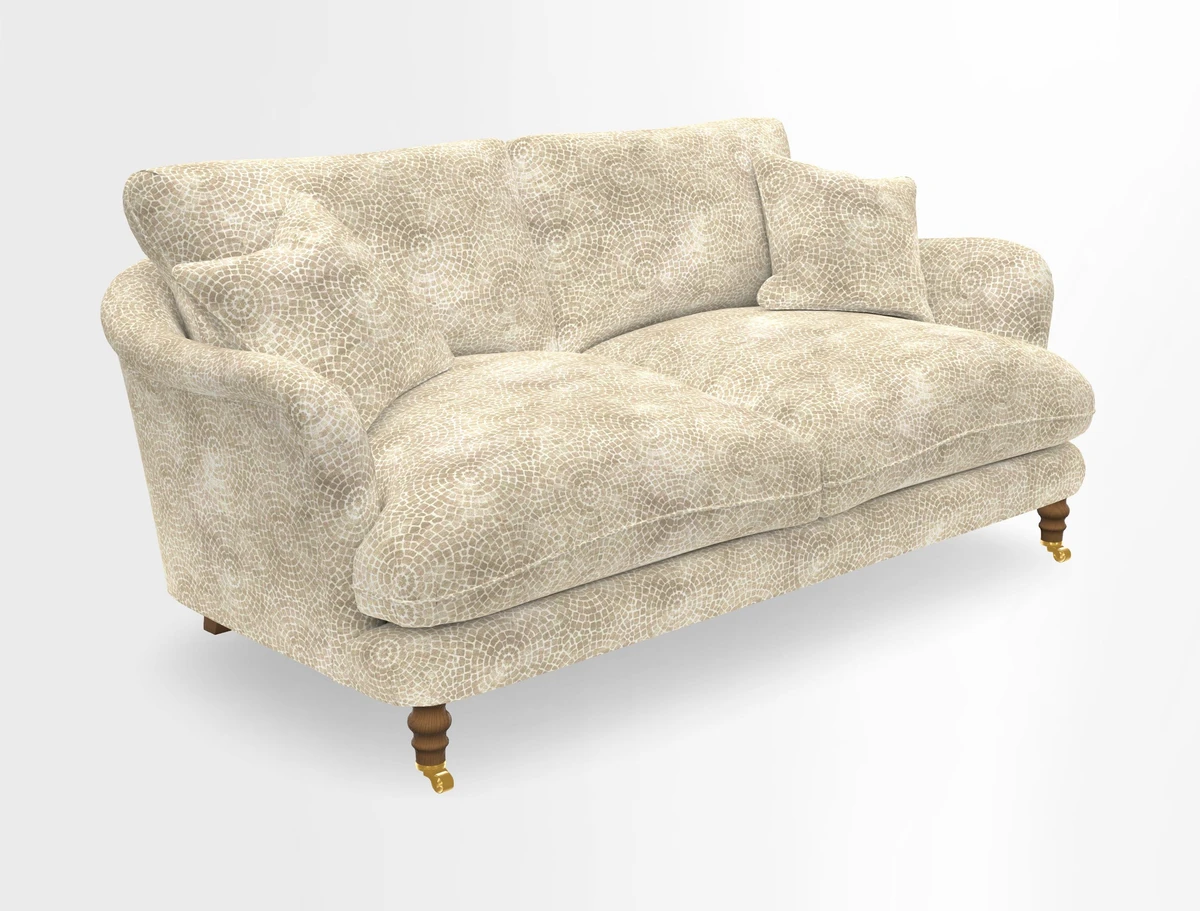 Pugin 3 Seater Sofa in V&A Threads of India Varanasi Wilderness Ink
