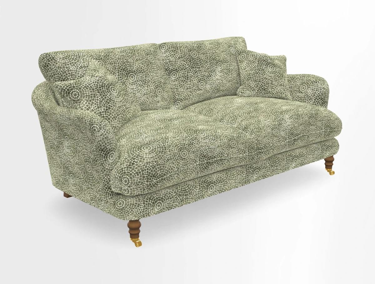 Pugin 3 Seater Sofa in V&A Threads of India Varanasi Wilderness Ink