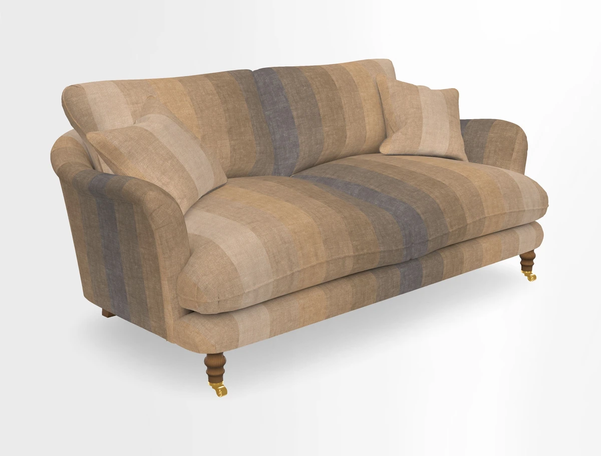 Pugin 3 Seater Sofa in V&A Threads of India Varanasi Wilderness Ink