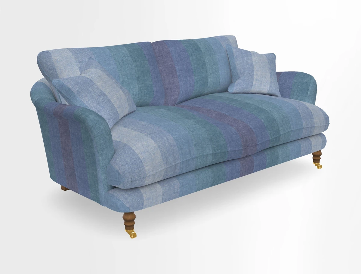 Pugin 3 Seater Sofa in V&A Threads of India Varanasi Wilderness Ink