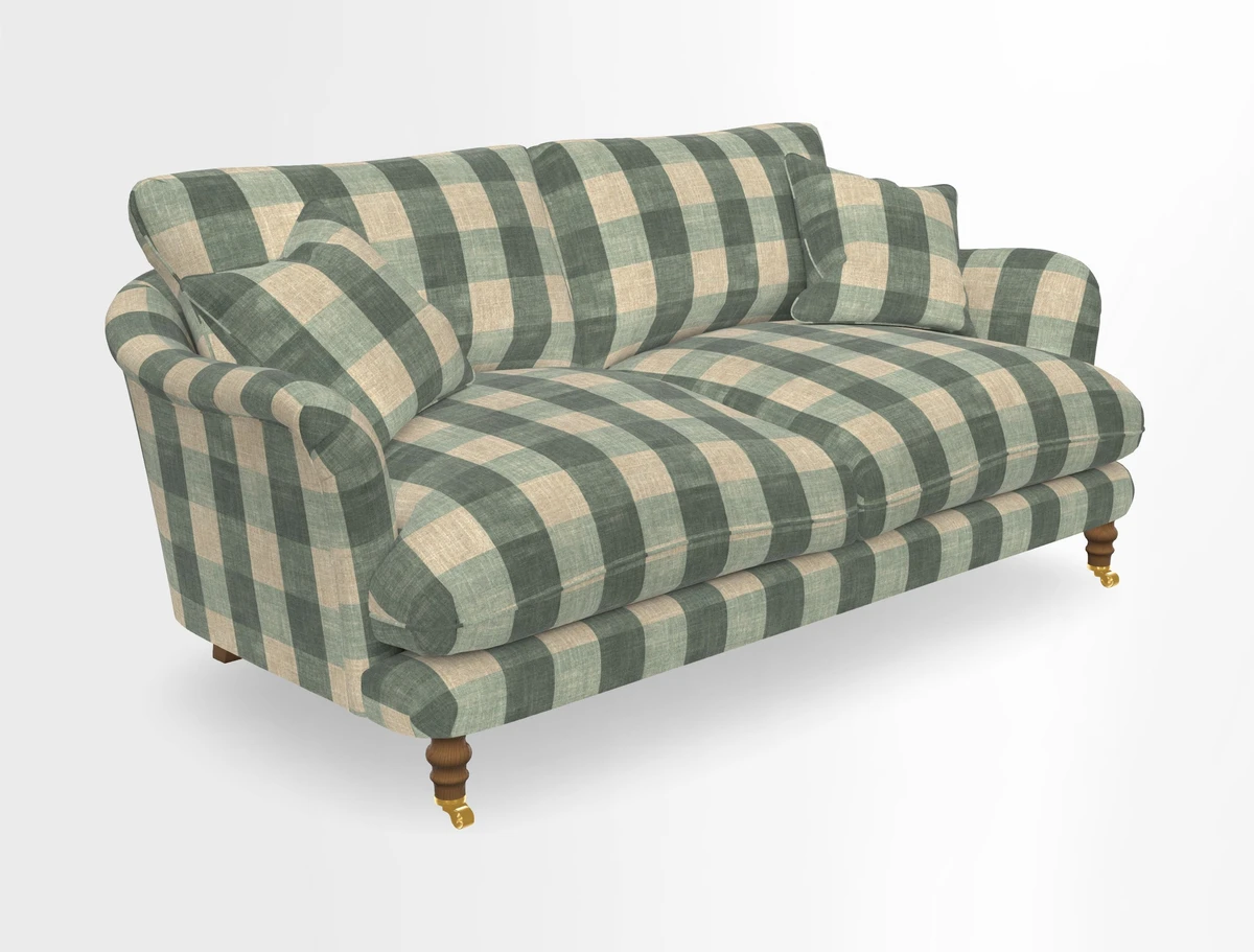 Pugin 3 Seater Sofa in V&A Threads of India Varanasi Wilderness Ink