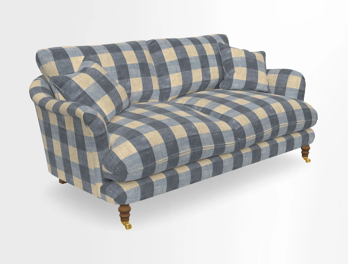 Pugin 3 Seater Sofa in V&A Threads of India Varanasi Wilderness Ink