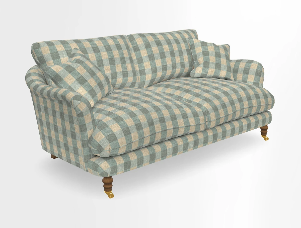 Pugin 3 Seater Sofa in V&A Threads of India Varanasi Wilderness Ink