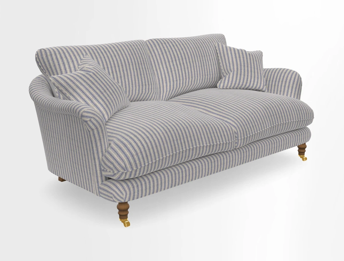 Pugin 3 Seater Sofa in V&A Threads of India Varanasi Wilderness Ink