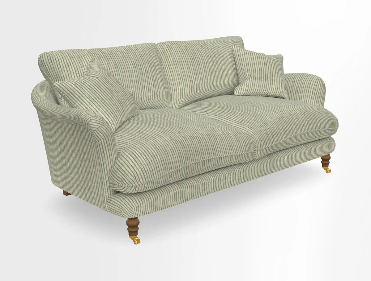 Pugin 3 Seater Sofa in V&A Threads of India Varanasi Wilderness Ink
