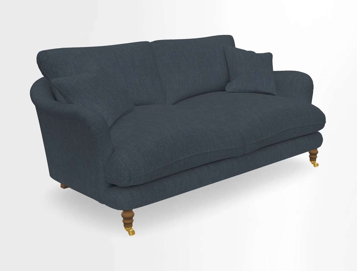 Pugin 3 Seater Sofa in V&A Threads of India Varanasi Wilderness Ink