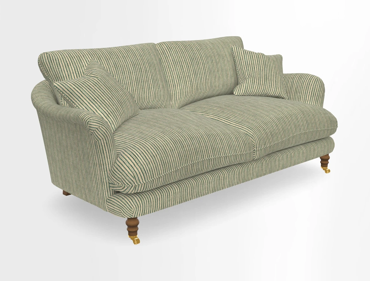 Pugin 3 Seater Sofa in V&A Threads of India Varanasi Wilderness Ink