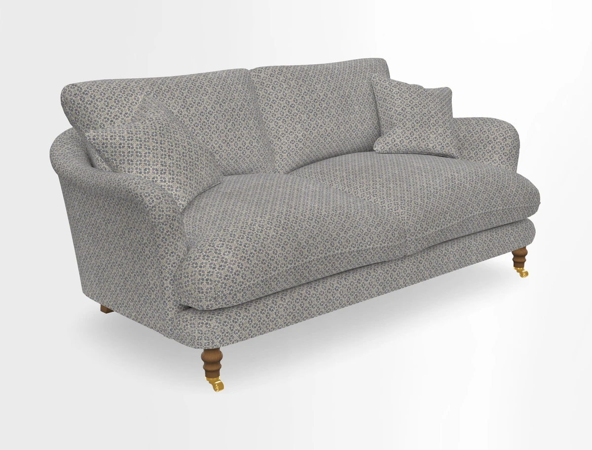 Pugin 3 Seater Sofa in V&A Threads of India Varanasi Wilderness Ink