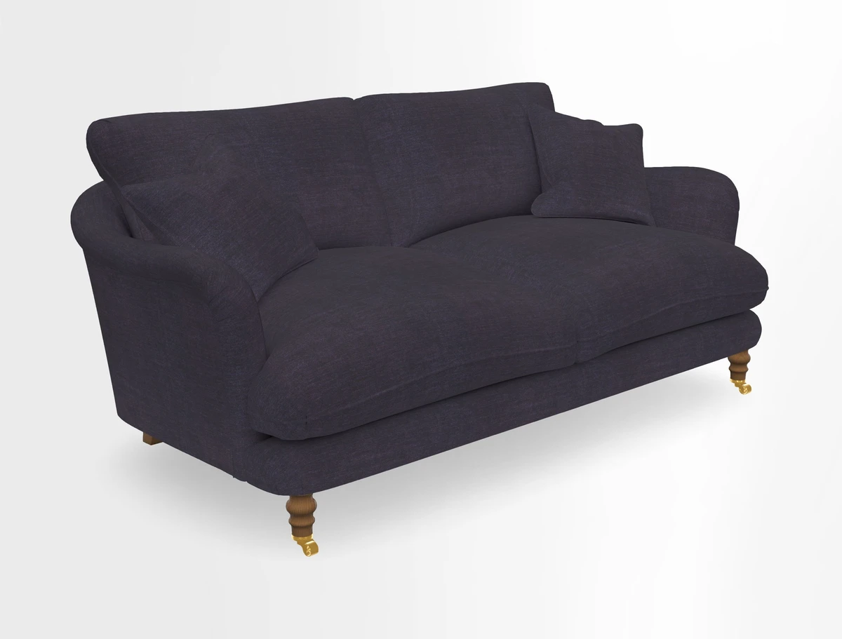 Pugin 3 Seater Sofa in V&A Threads of India Varanasi Wilderness Ink