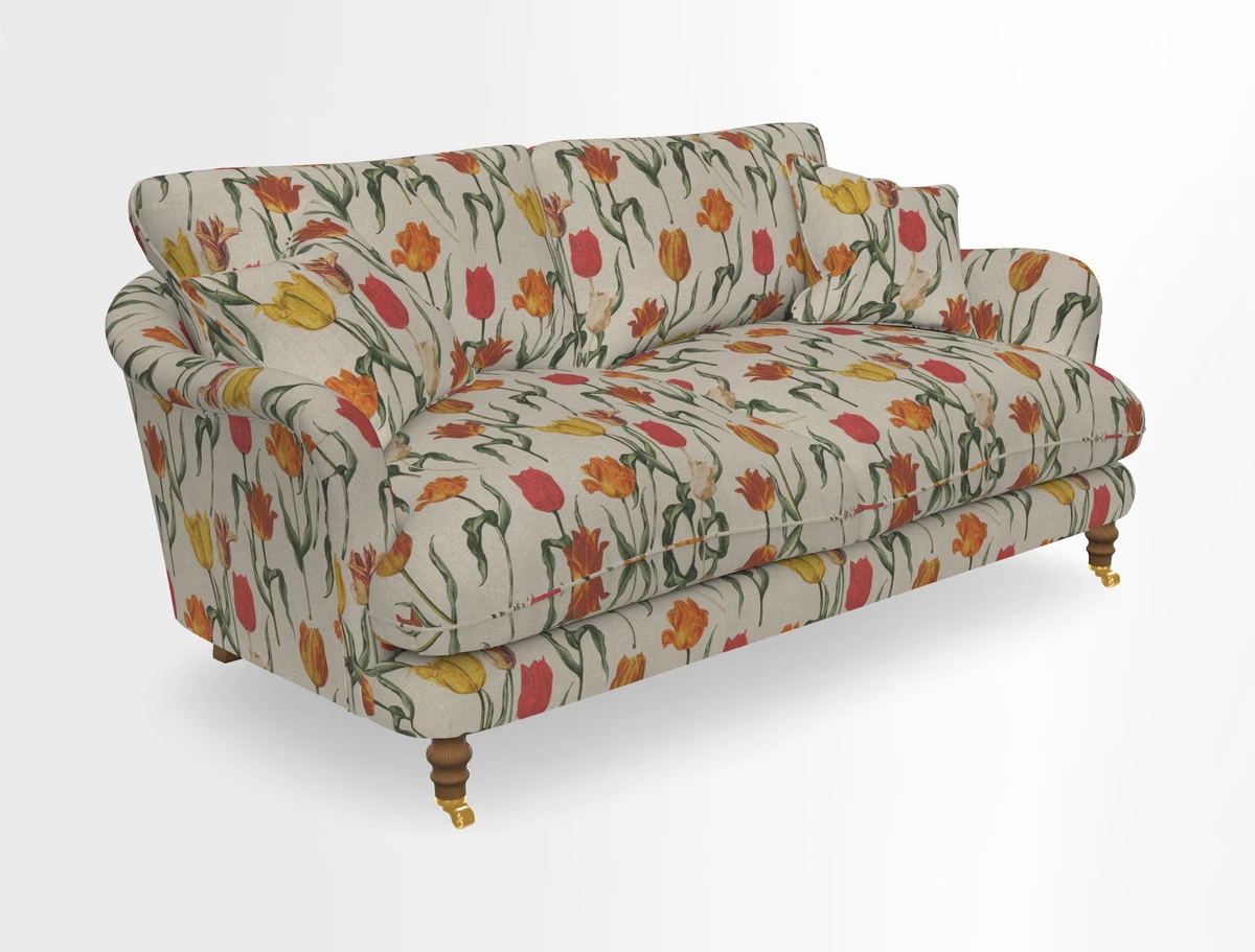 Pugin 3 Seater Sofa in V&A Threads of India Varanasi Wilderness Ink
