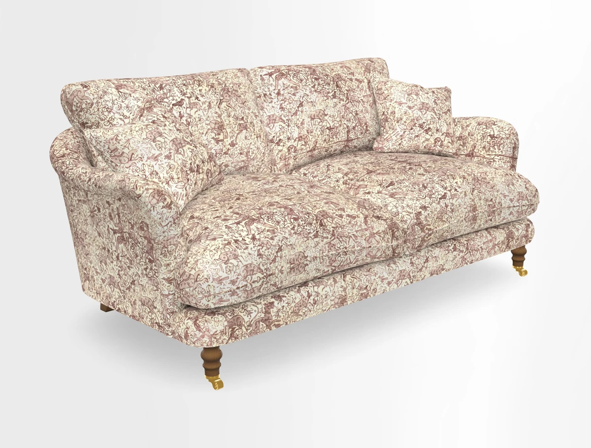 Pugin 3 Seater Sofa in V&A Threads of India Varanasi Wilderness Ink