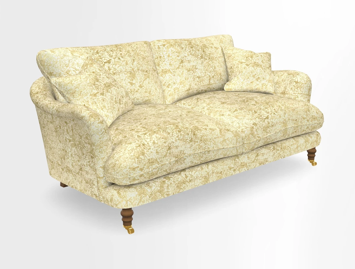 Pugin 3 Seater Sofa in V&A Threads of India Varanasi Wilderness Ink