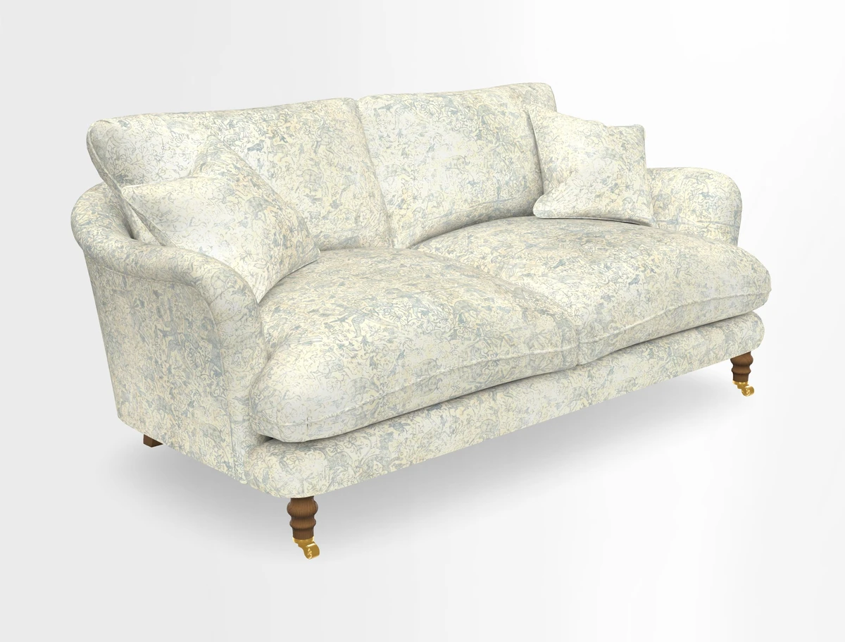Pugin 3 Seater Sofa in V&A Threads of India Varanasi Wilderness Ink