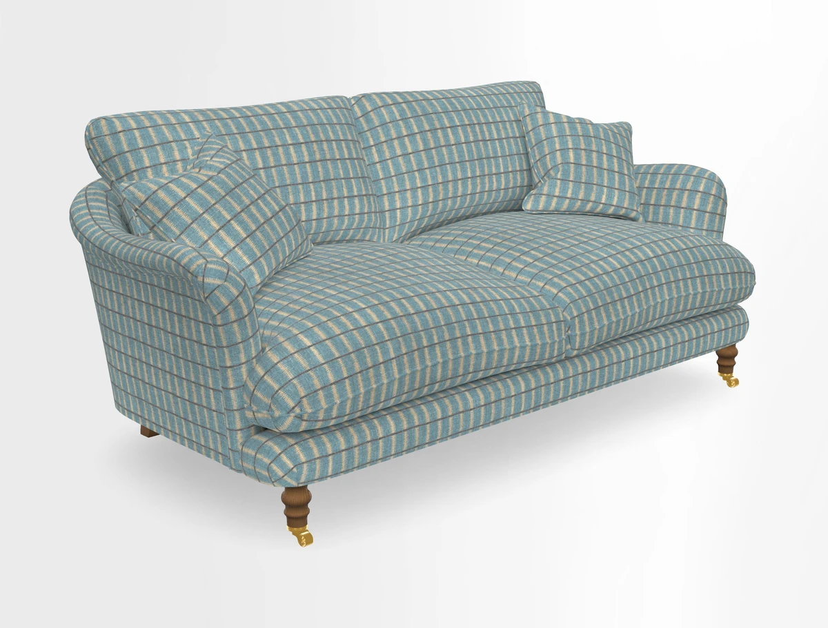 Pugin 3 Seater Sofa in V&A Threads of India Varanasi Wilderness Ink