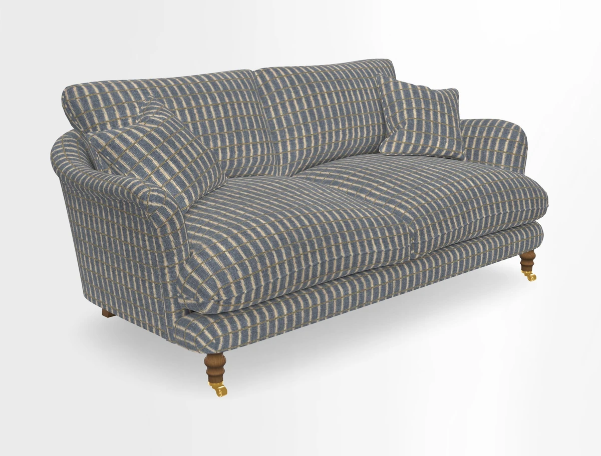 Pugin 3 Seater Sofa in V&A Threads of India Varanasi Wilderness Ink