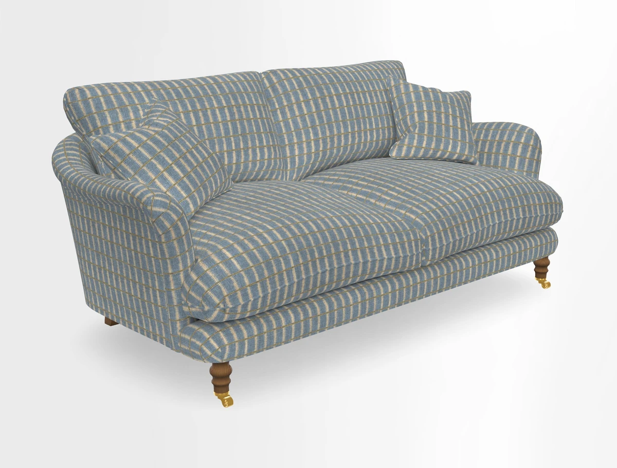 Pugin 3 Seater Sofa in V&A Threads of India Varanasi Wilderness Ink