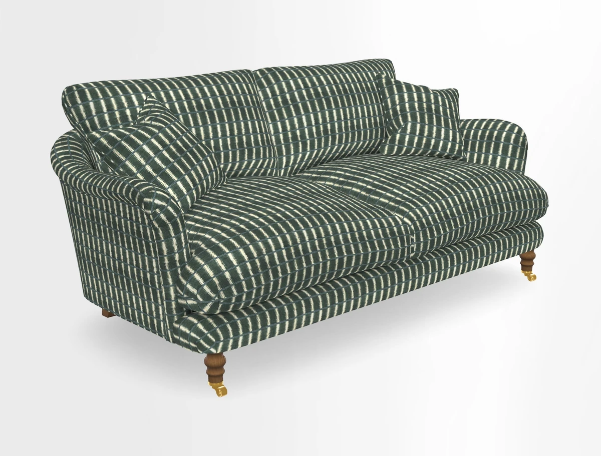 Pugin 3 Seater Sofa in V&A Threads of India Varanasi Wilderness Ink