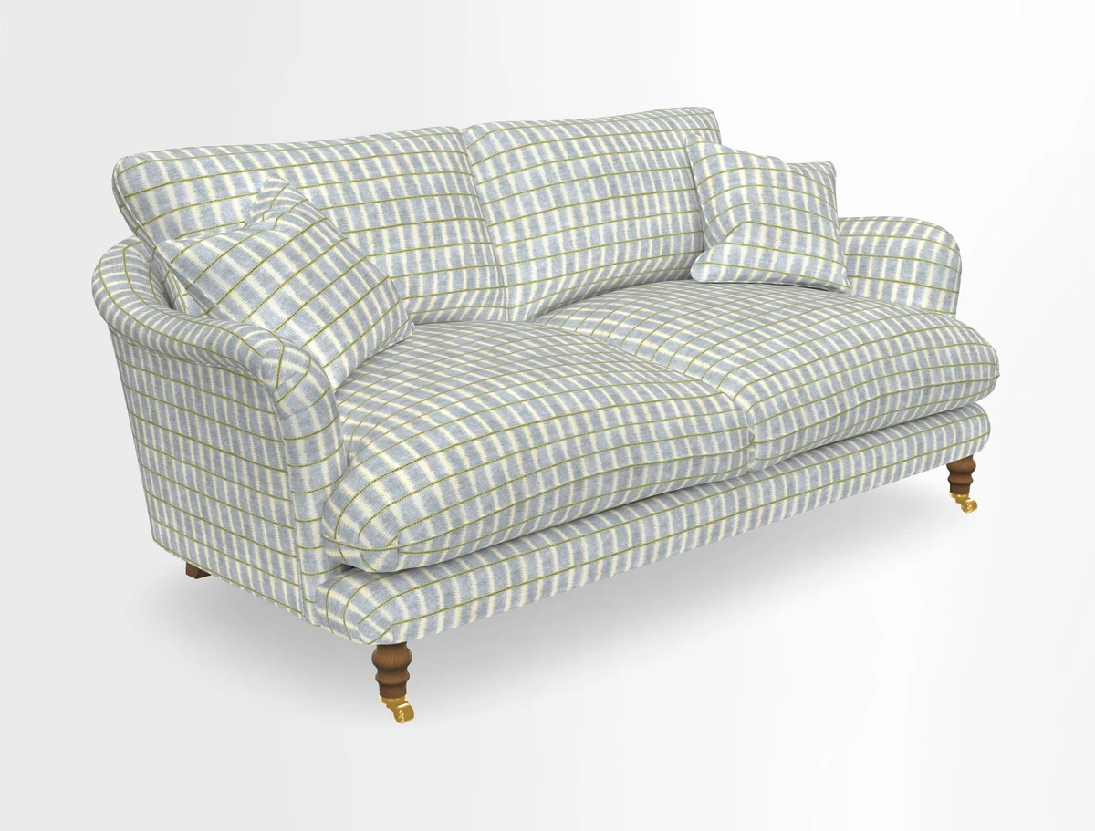 Pugin 3 Seater Sofa in V&A Threads of India Varanasi Wilderness Ink