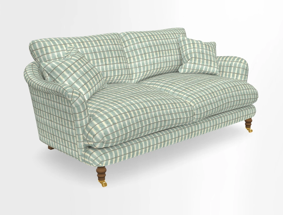 Pugin 3 Seater Sofa in V&A Threads of India Varanasi Wilderness Ink