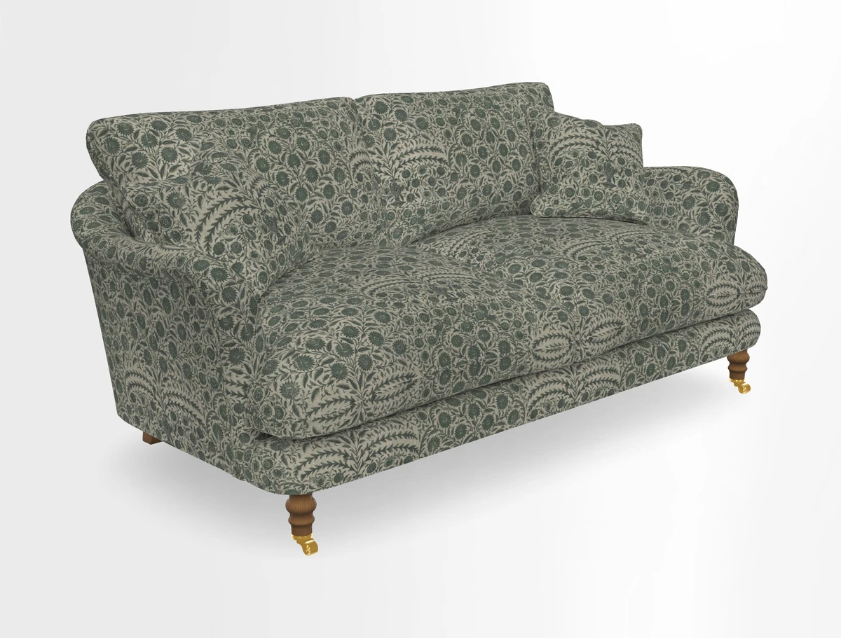 Pugin 3 Seater Sofa in V&A Threads of India Varanasi Wilderness Ink