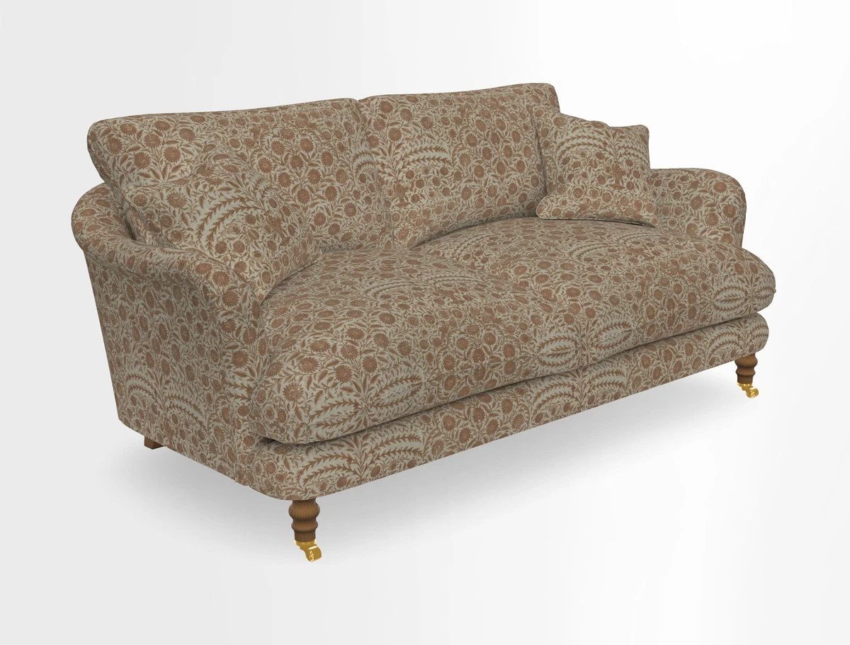 Pugin 3 Seater Sofa in V&A Threads of India Varanasi Wilderness Ink