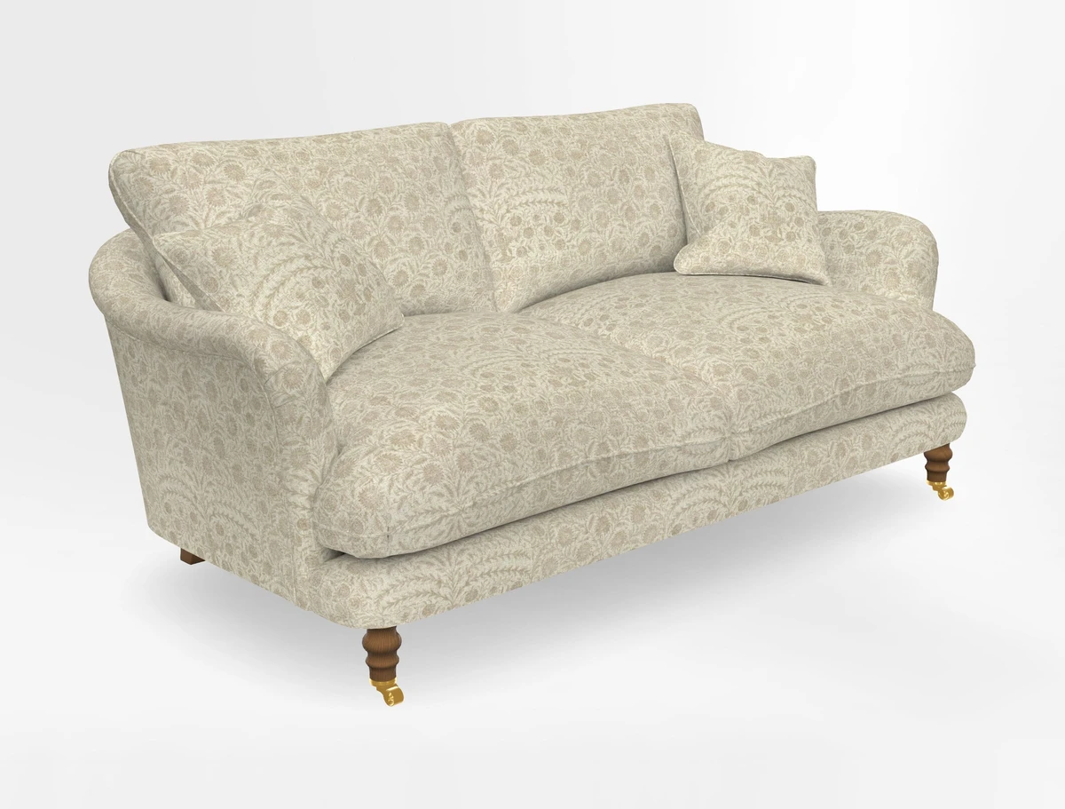 Pugin 3 Seater Sofa in V&A Threads of India Varanasi Wilderness Ink