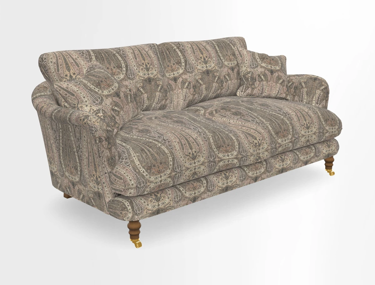 Pugin 3 Seater Sofa in V&A Threads of India Varanasi Wilderness Ink