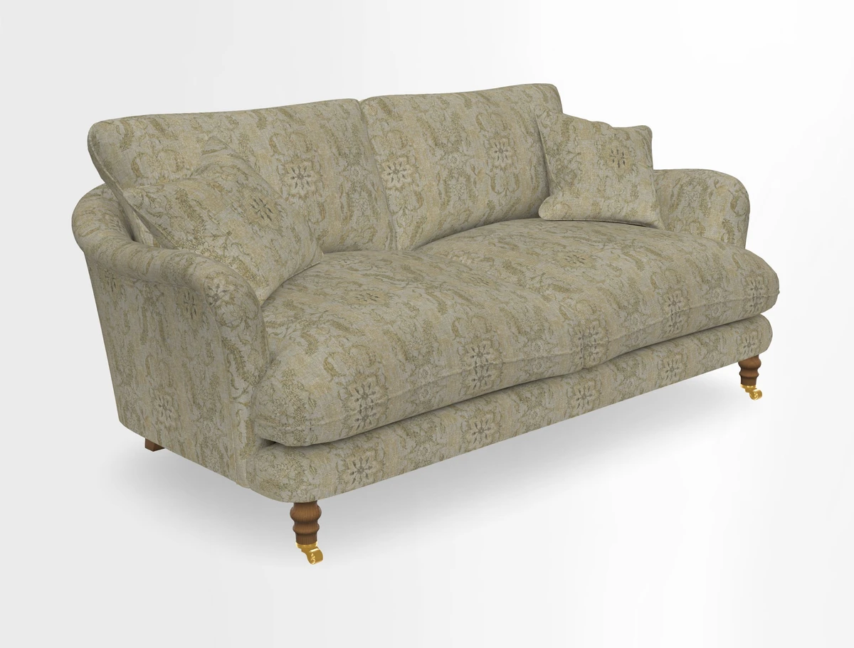 Pugin 3 Seater Sofa in V&A Threads of India Varanasi Wilderness Ink