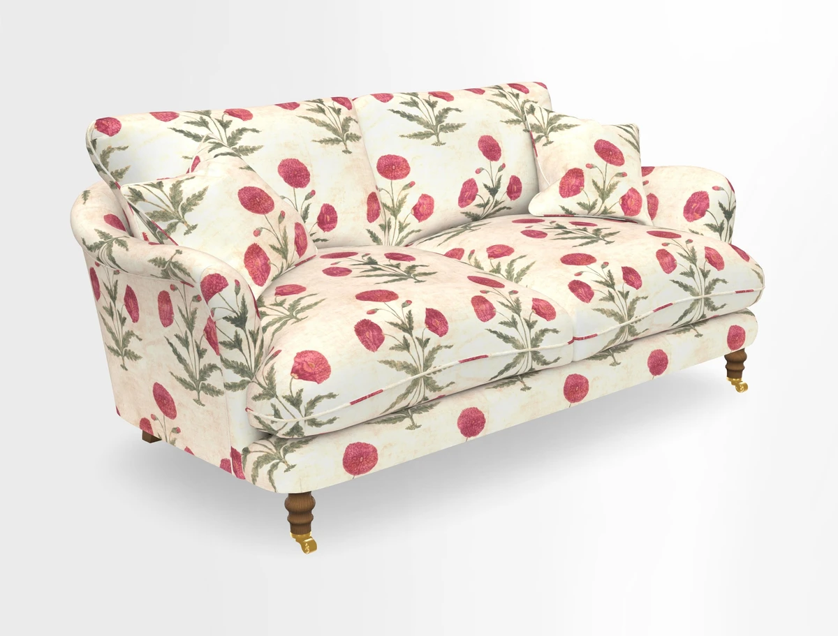 Pugin 3 Seater Sofa in V&A Threads of India Varanasi Wilderness Ink