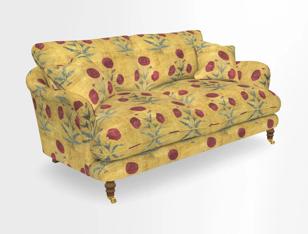Pugin 3 Seater Sofa in V&A Threads of India Varanasi Wilderness Ink