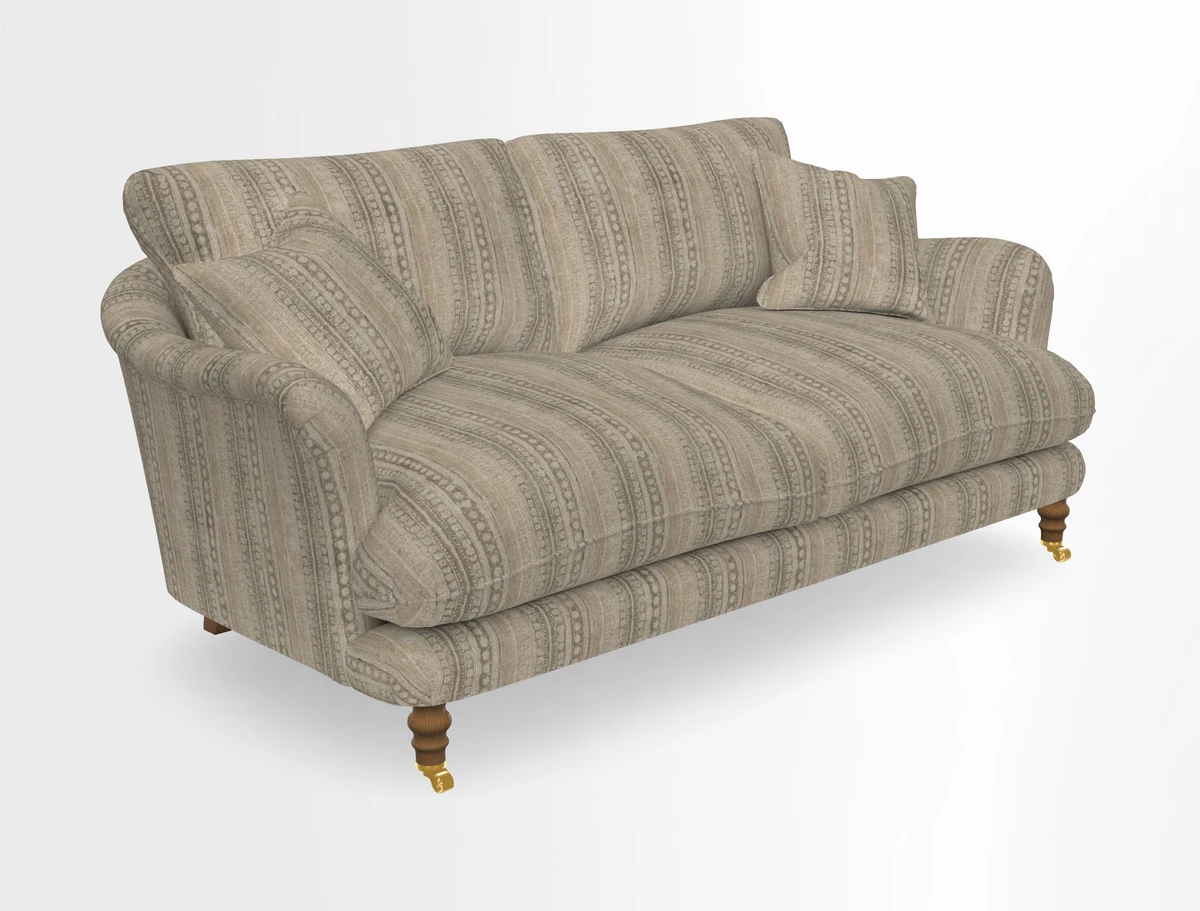 Pugin 3 Seater Sofa in V&A Threads of India Varanasi Wilderness Ink