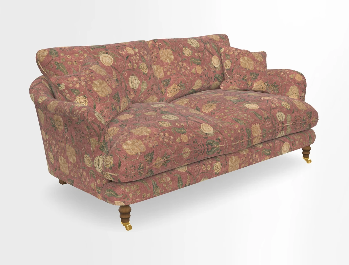 Pugin 3 Seater Sofa in V&A Threads of India Varanasi Wilderness Ink