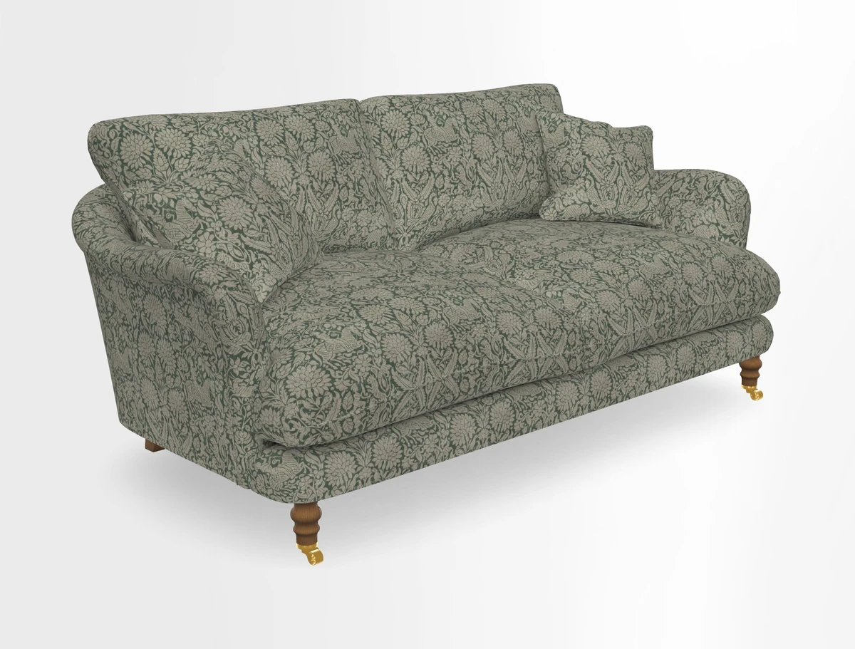Pugin 3 Seater Sofa in V&A Threads of India Varanasi Wilderness Ink