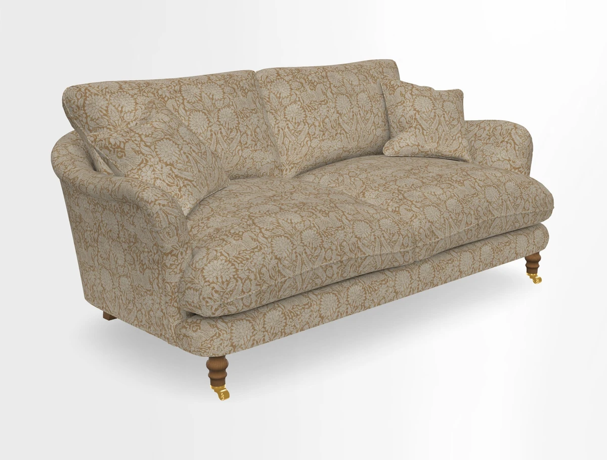 Pugin 3 Seater Sofa in V&A Threads of India Varanasi Wilderness Ink