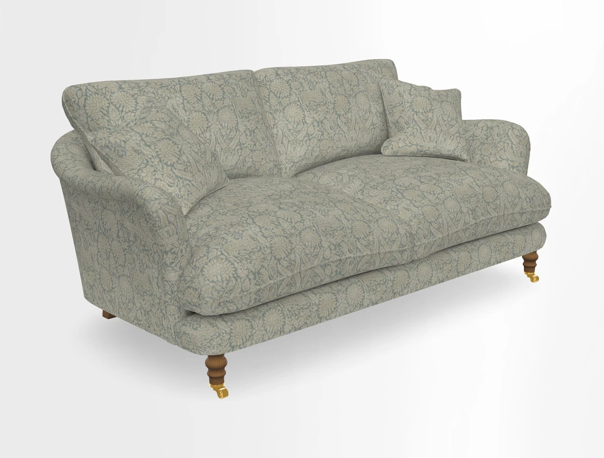 Pugin 3 Seater Sofa in V&A Threads of India Varanasi Wilderness Ink