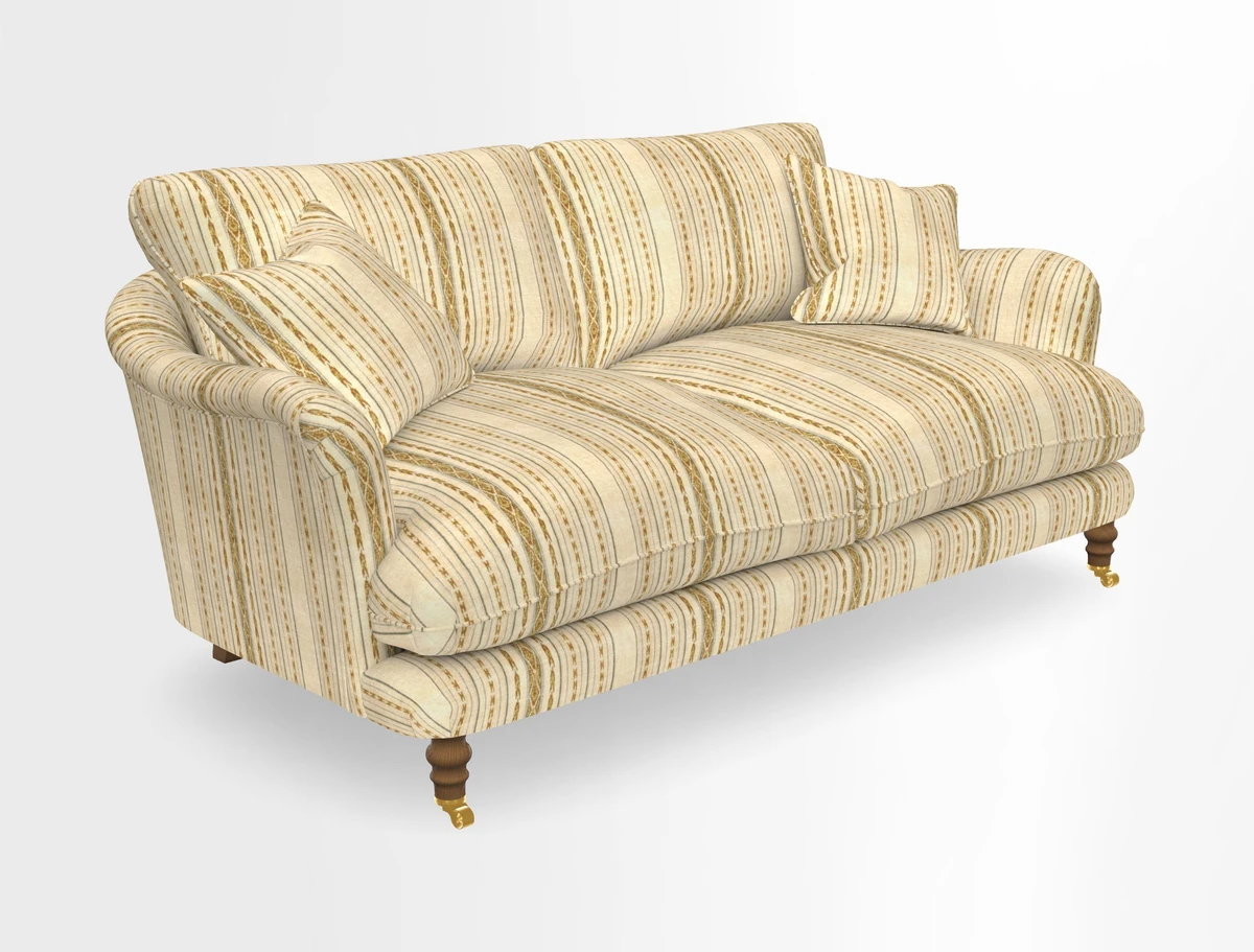 Pugin 3 Seater Sofa in V&A Threads of India Varanasi Wilderness Ink