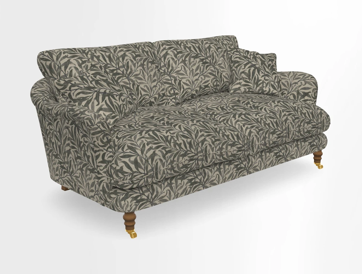 Pugin 3 Seater Sofa in V&A Threads of India Varanasi Wilderness Ink