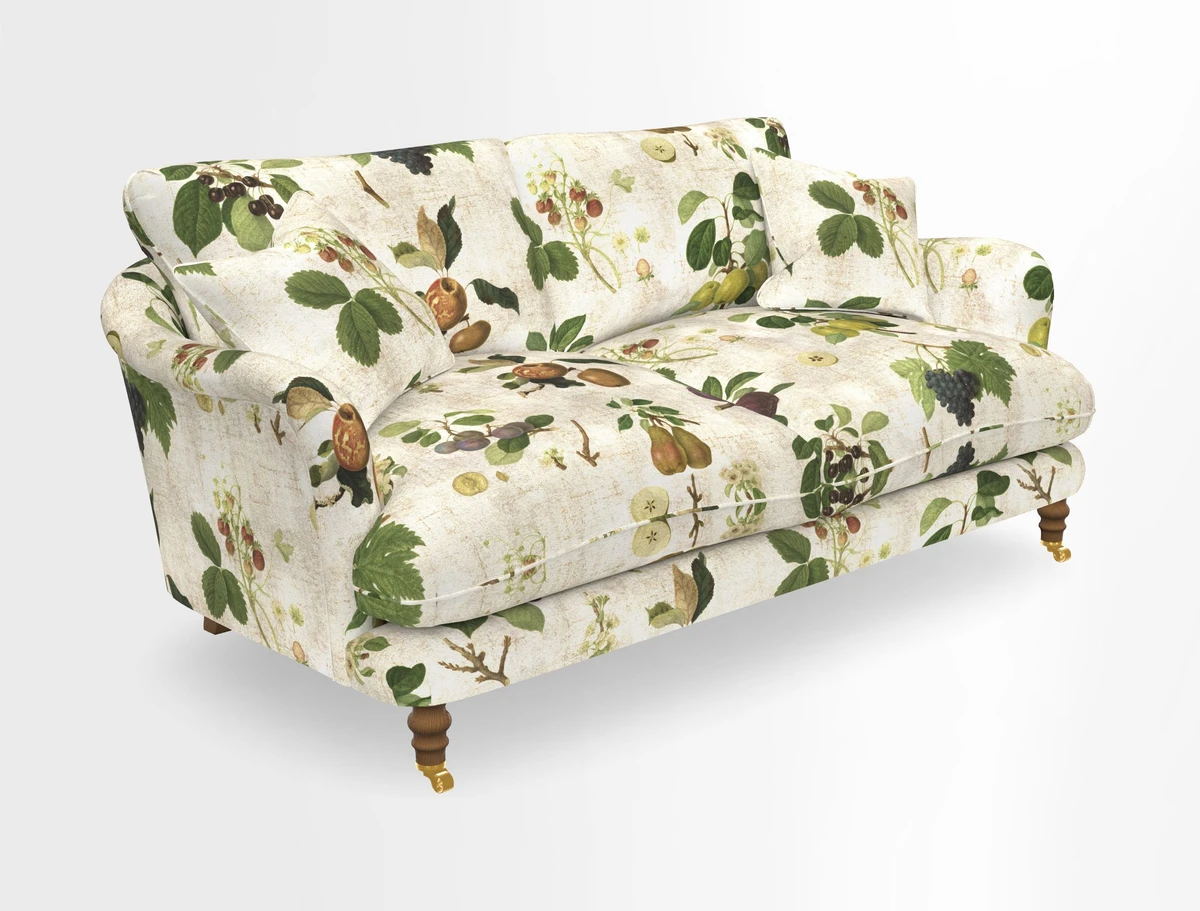 Pugin 3 Seater Sofa in V&A Threads of India Varanasi Wilderness Ink