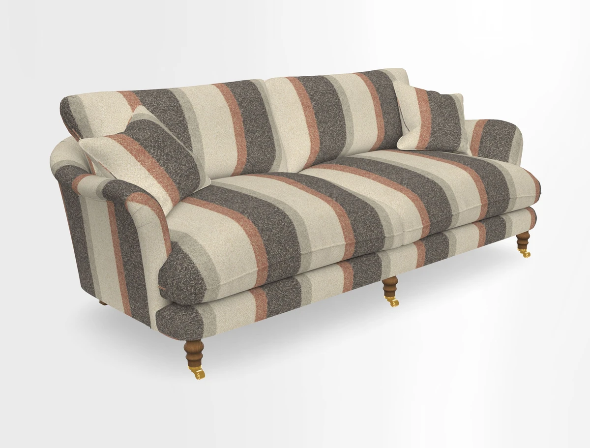 Pugin 3 Seater Sofa in V&A Threads of India Varanasi Wilderness Ink