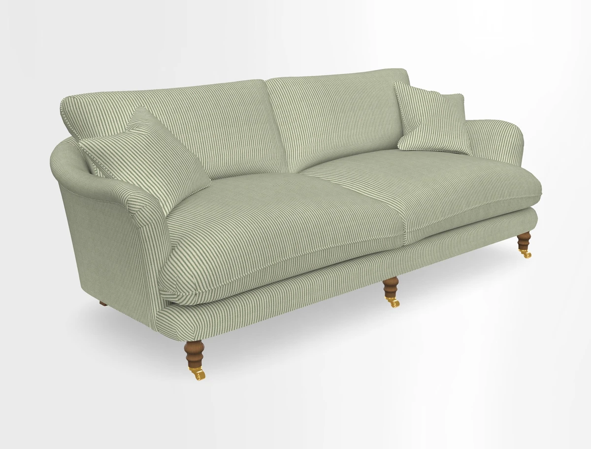 Pugin 3 Seater Sofa in V&A Threads of India Varanasi Wilderness Ink