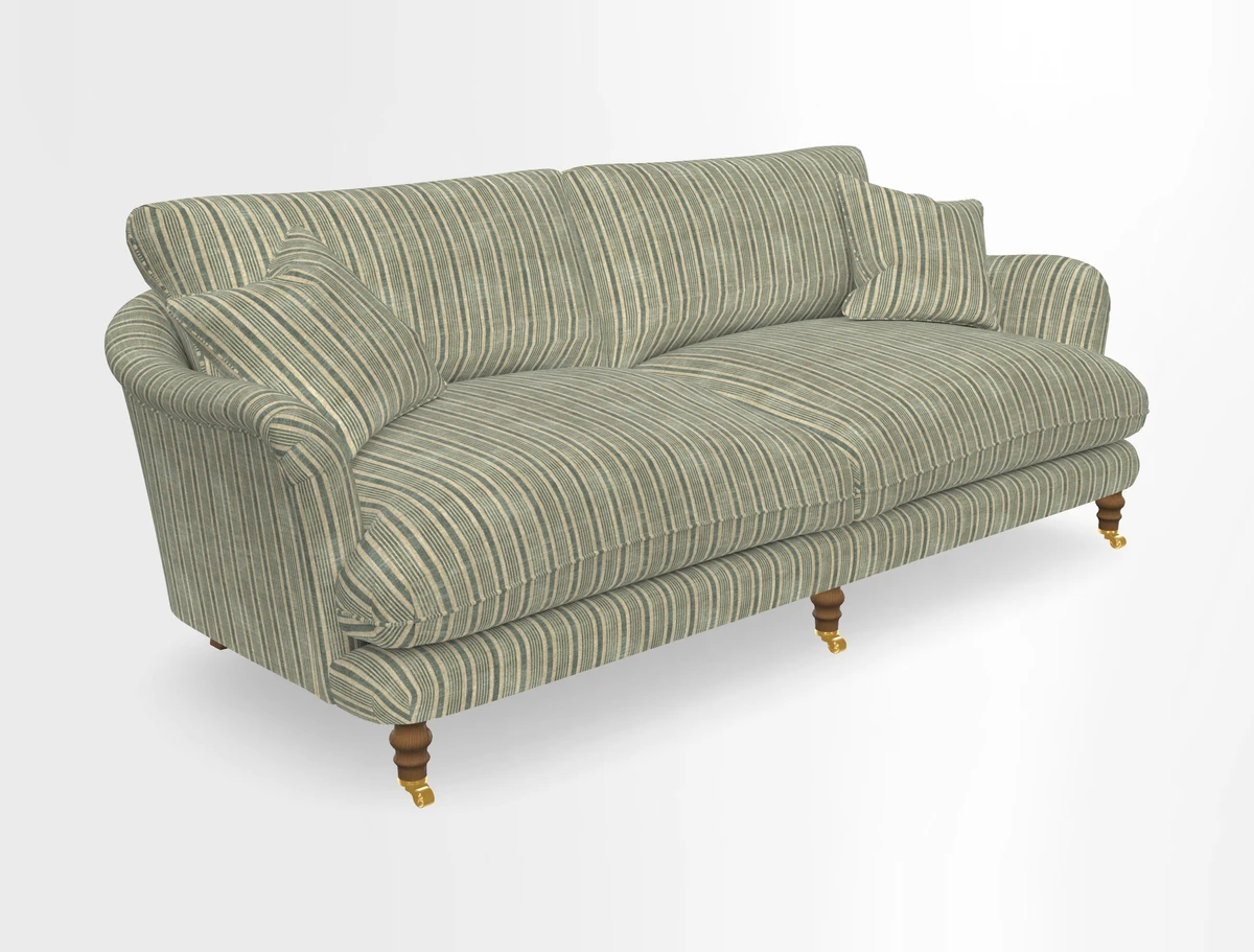 Pugin 3 Seater Sofa in V&A Threads of India Varanasi Wilderness Ink