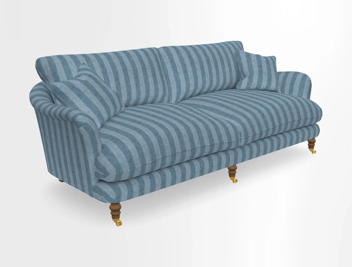 Pugin 3 Seater Sofa in V&A Threads of India Varanasi Wilderness Ink