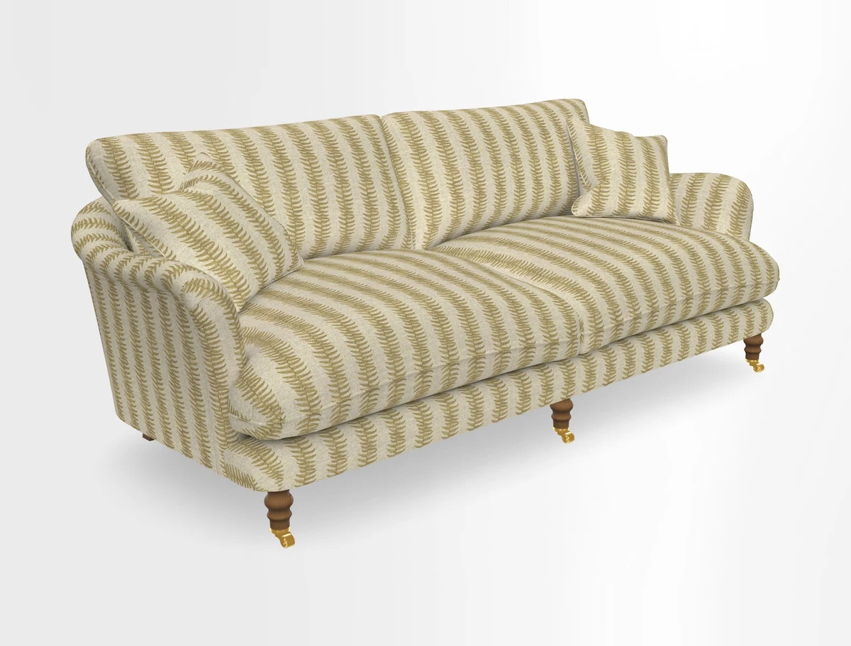 Pugin 3 Seater Sofa in V&A Threads of India Varanasi Wilderness Ink
