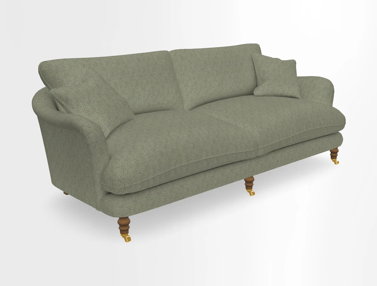 Pugin 3 Seater Sofa in V&A Threads of India Varanasi Wilderness Ink