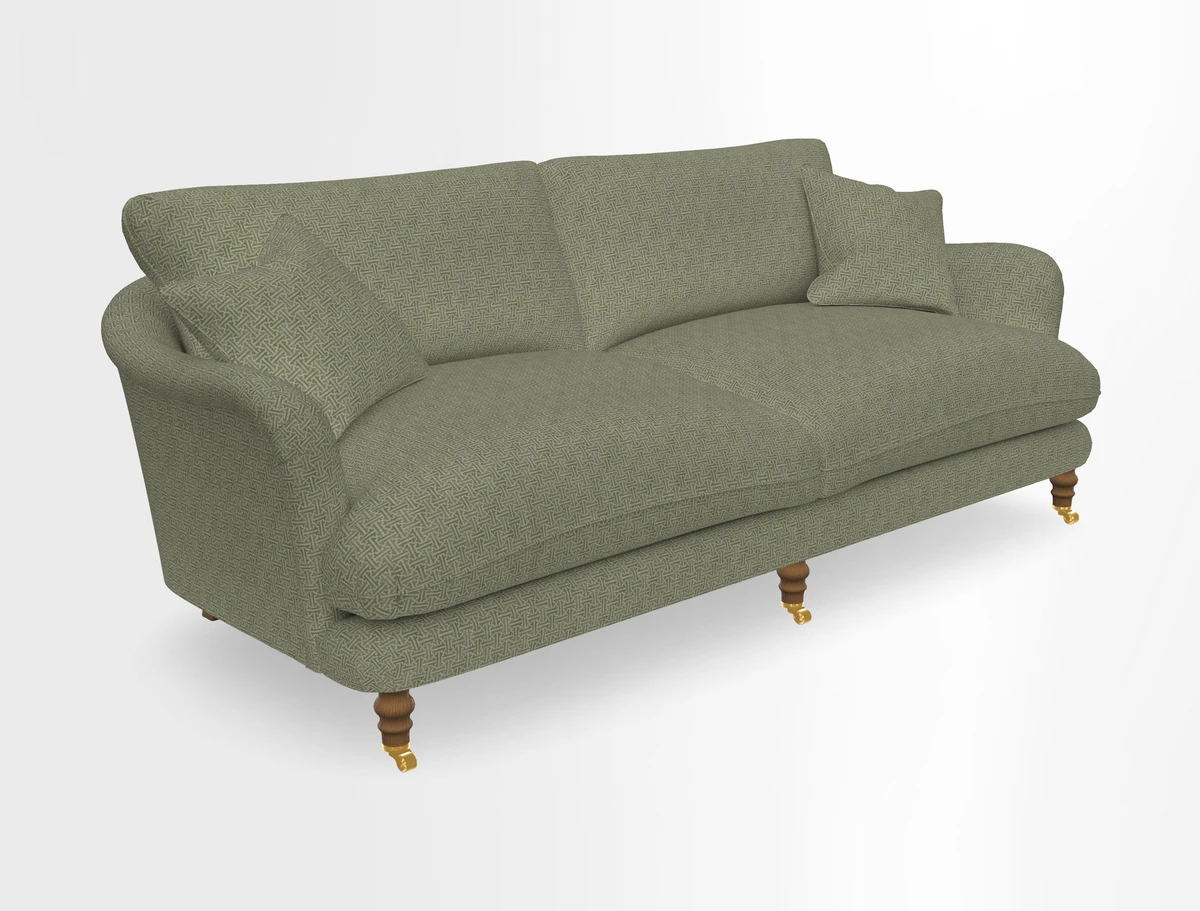 Pugin 3 Seater Sofa in V&A Threads of India Varanasi Wilderness Ink