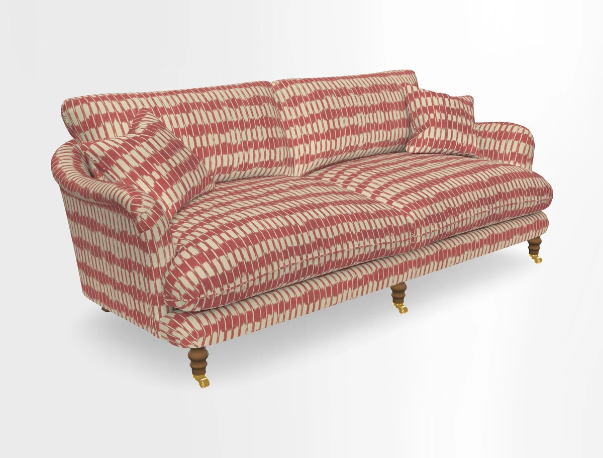 Pugin 3 Seater Sofa in V&A Threads of India Varanasi Wilderness Ink