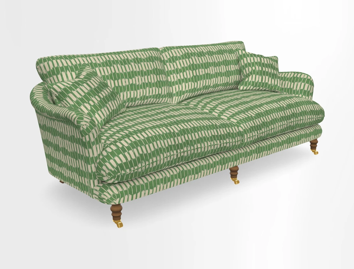 Pugin 3 Seater Sofa in V&A Threads of India Varanasi Wilderness Ink