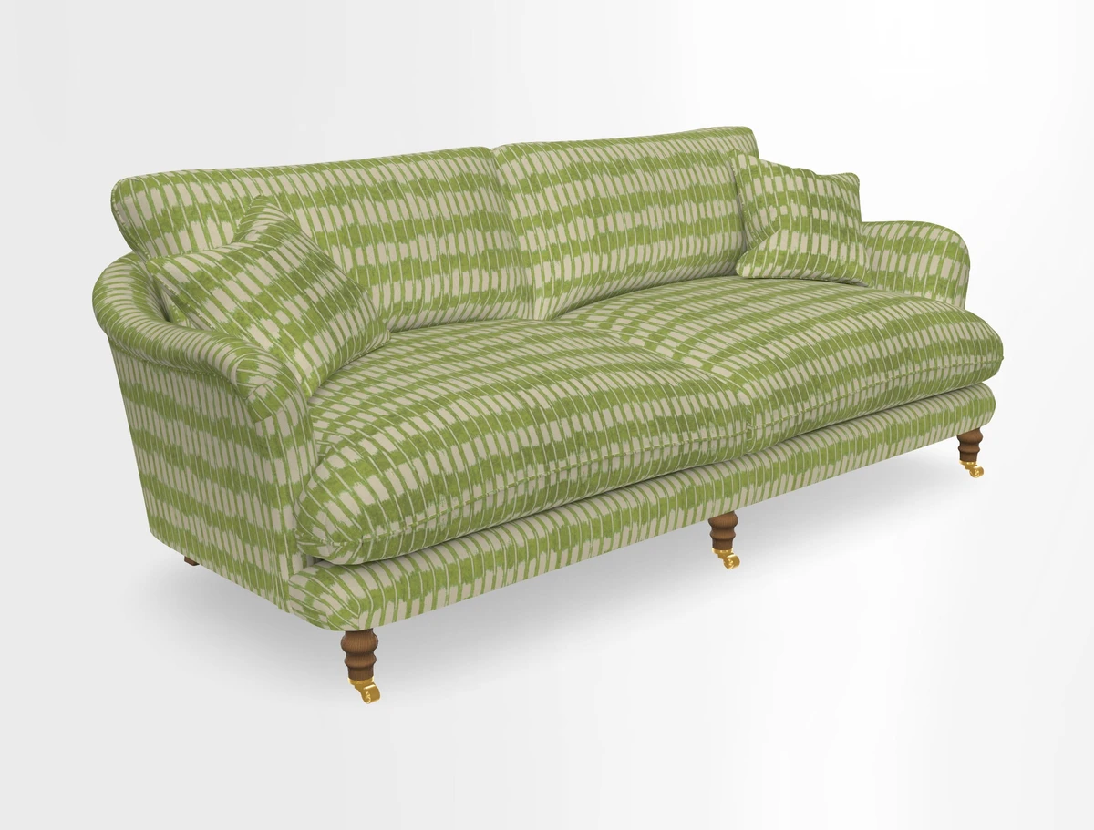 Pugin 3 Seater Sofa in V&A Threads of India Varanasi Wilderness Ink