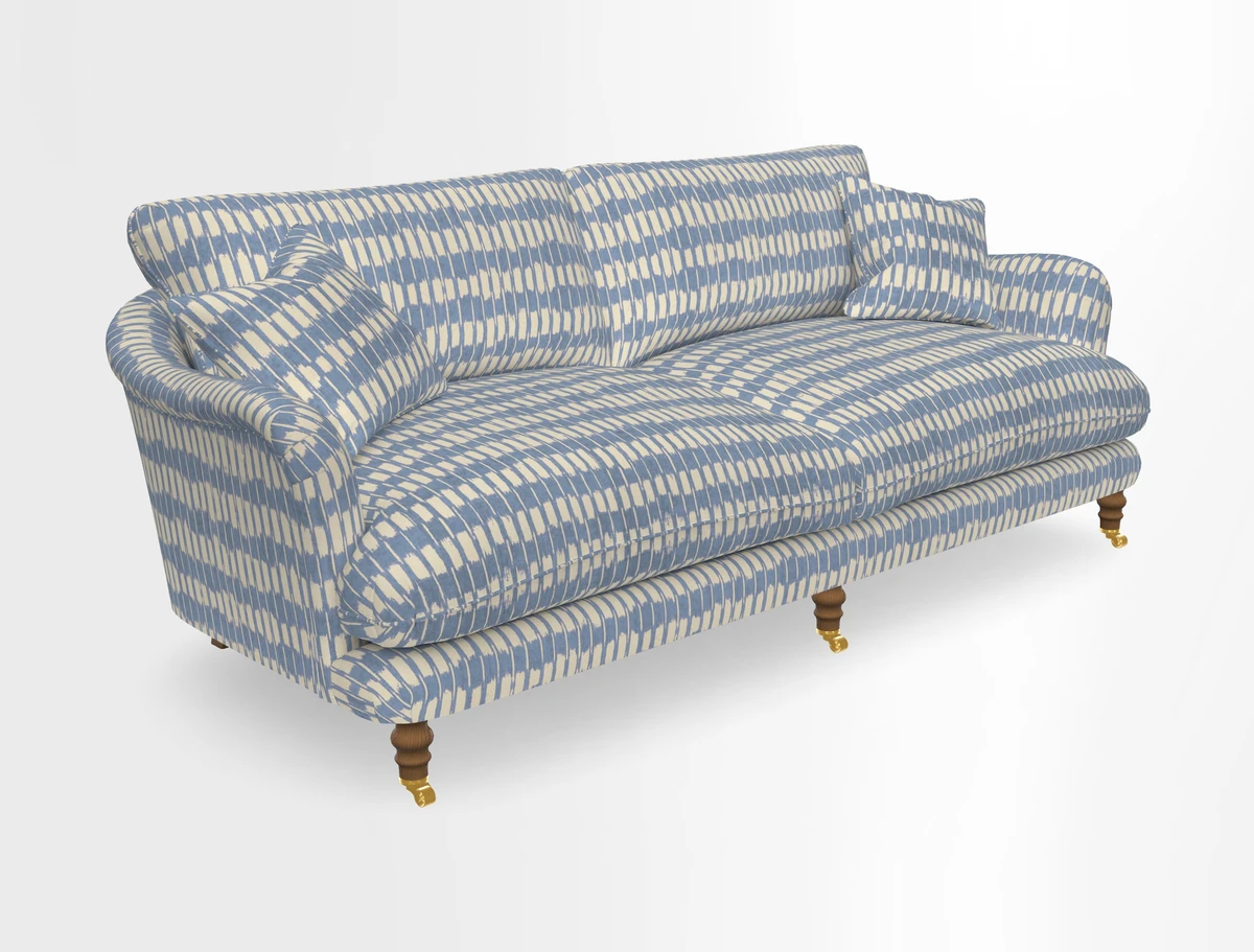 Pugin 3 Seater Sofa in V&A Threads of India Varanasi Wilderness Ink