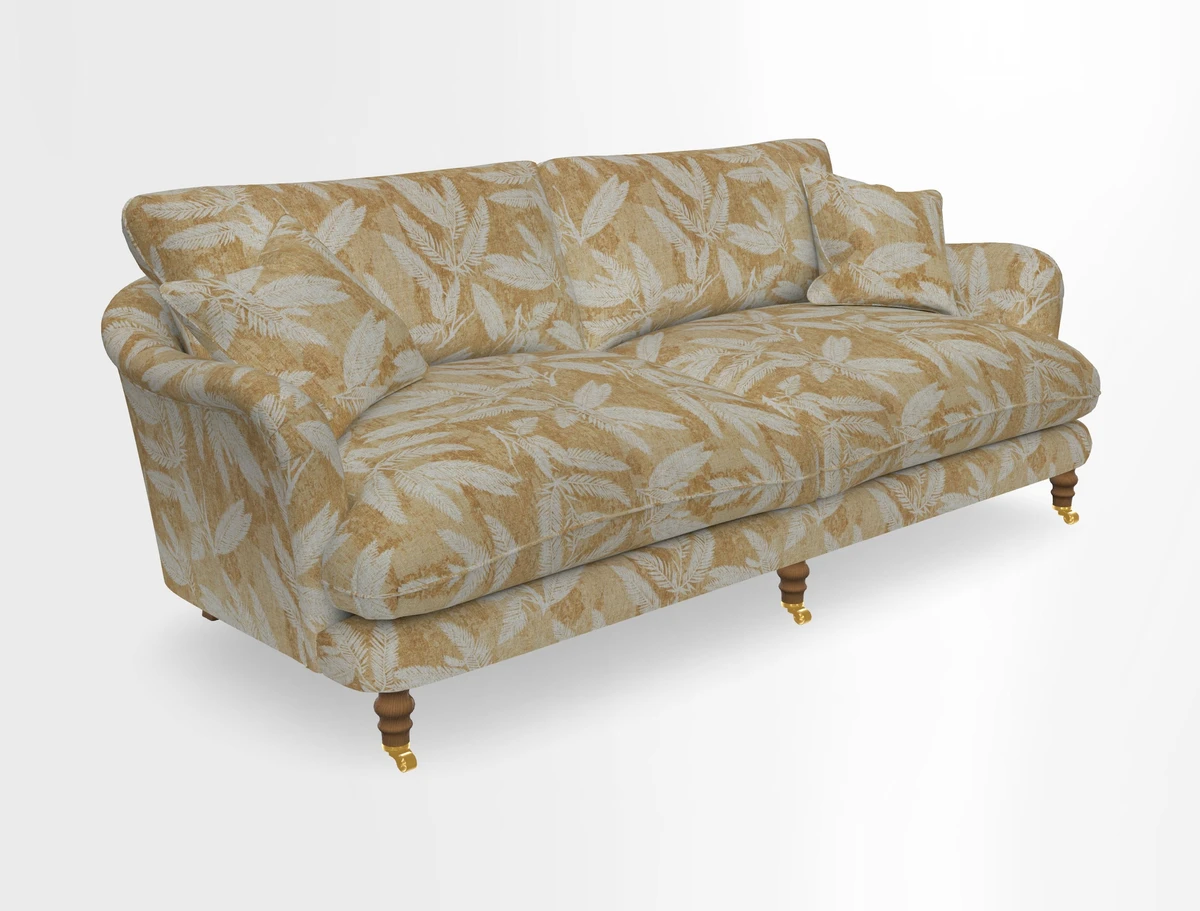Pugin 3 Seater Sofa in V&A Threads of India Varanasi Wilderness Ink